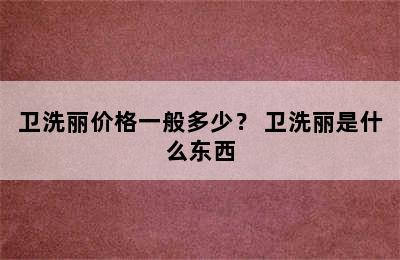 卫洗丽价格一般多少？ 卫洗丽是什么东西